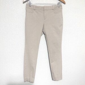 Banana Republic Sloan Fit Pants Women's 2P Tan Polka Dot Skinny Ankle Petite
